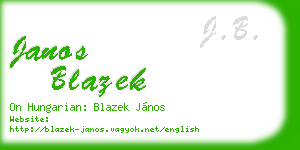 janos blazek business card